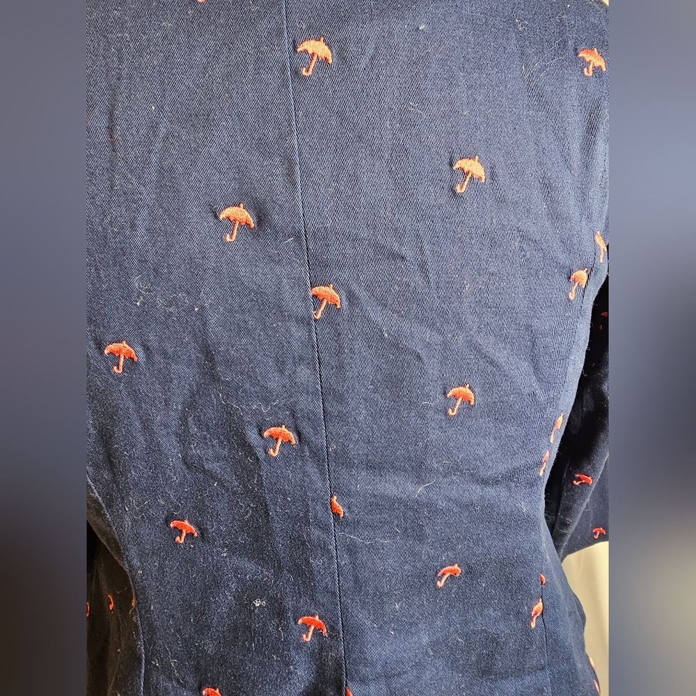 Modcloth Legendary Lifestyle Umbrella Blazer Cotton Blend Size 16 3/4 sleeve - Picture 8 of 10